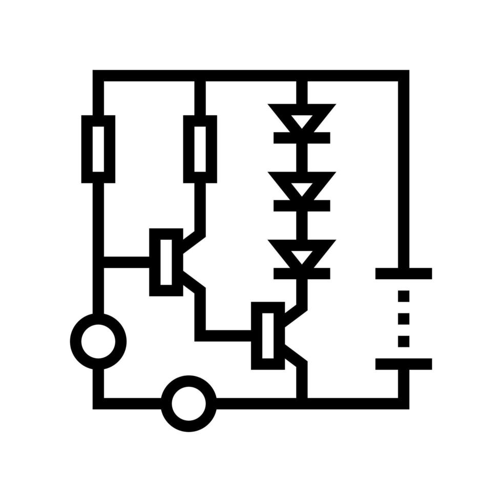 diagrama de circuito icono de línea ilustración vectorial vector