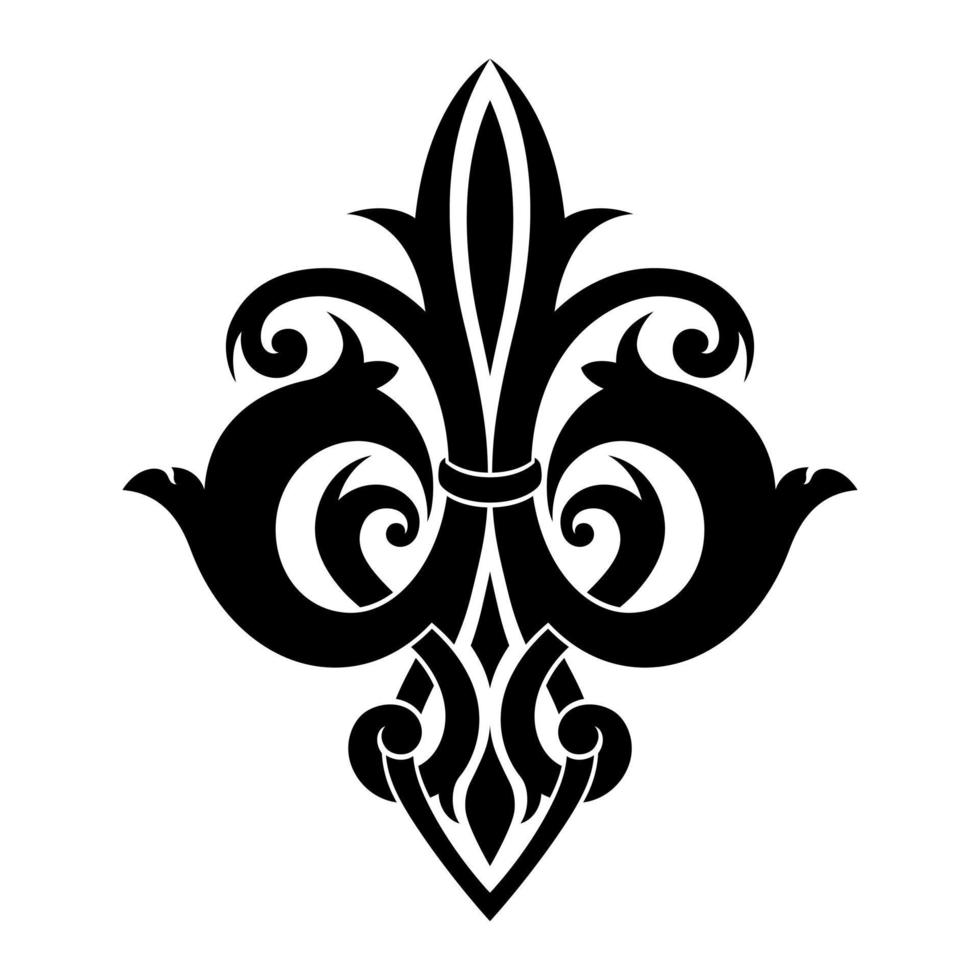 Damask Style Black And White Thai Art Pattern vector