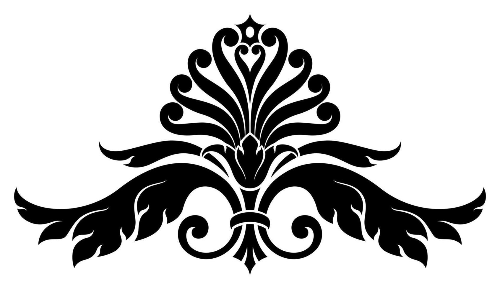 Baroque Style Black And White Thai Art Pattern vector