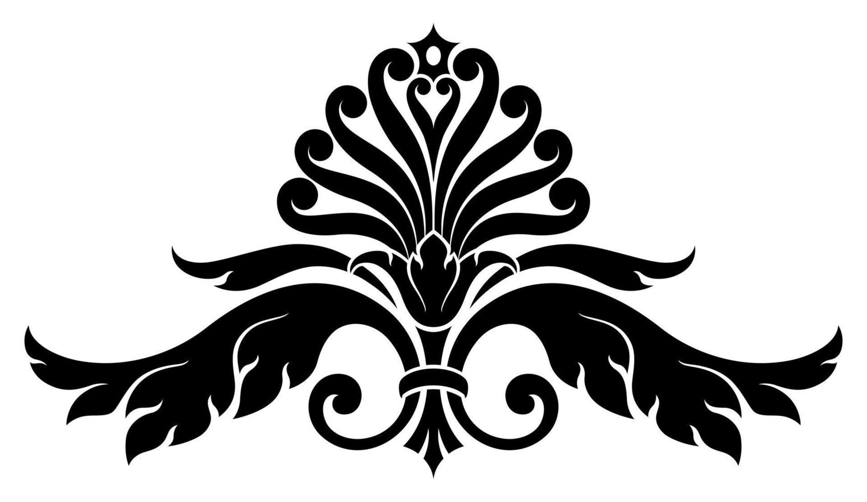 Baroque Style Black And White Thai Art Pattern vector