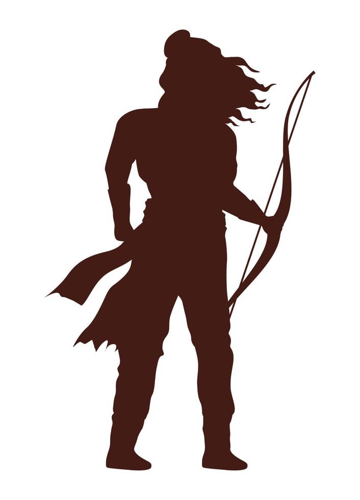 lord rama with archbow vector