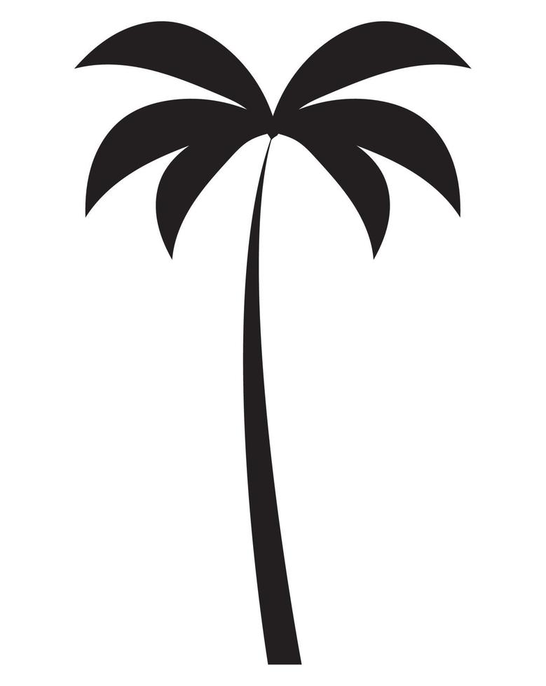tropical palm black silhouette vector