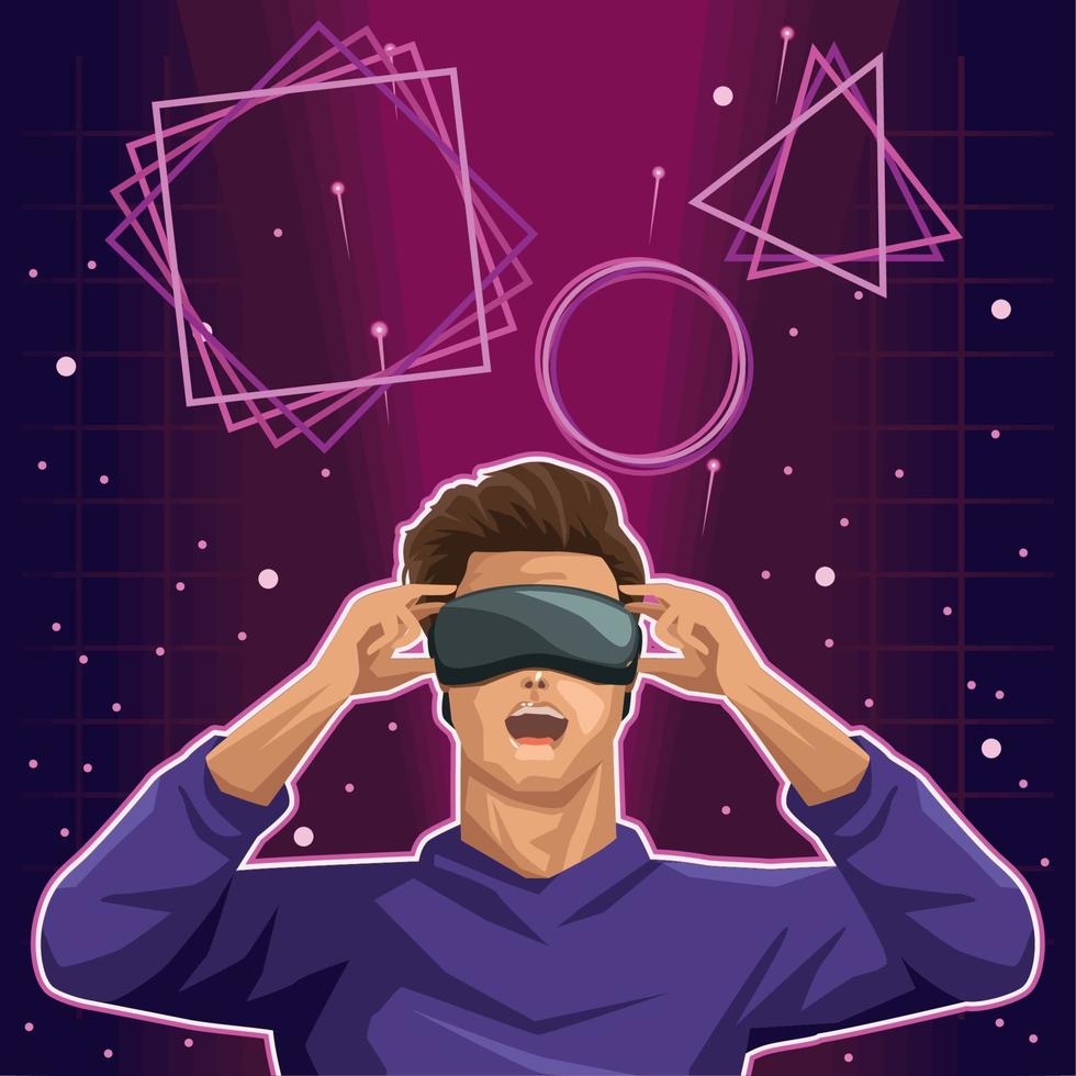 man in the metaverse vector