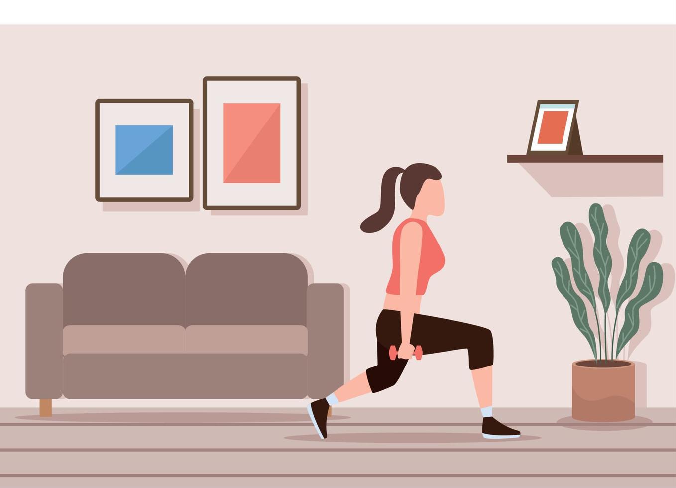woman lifting weights vector