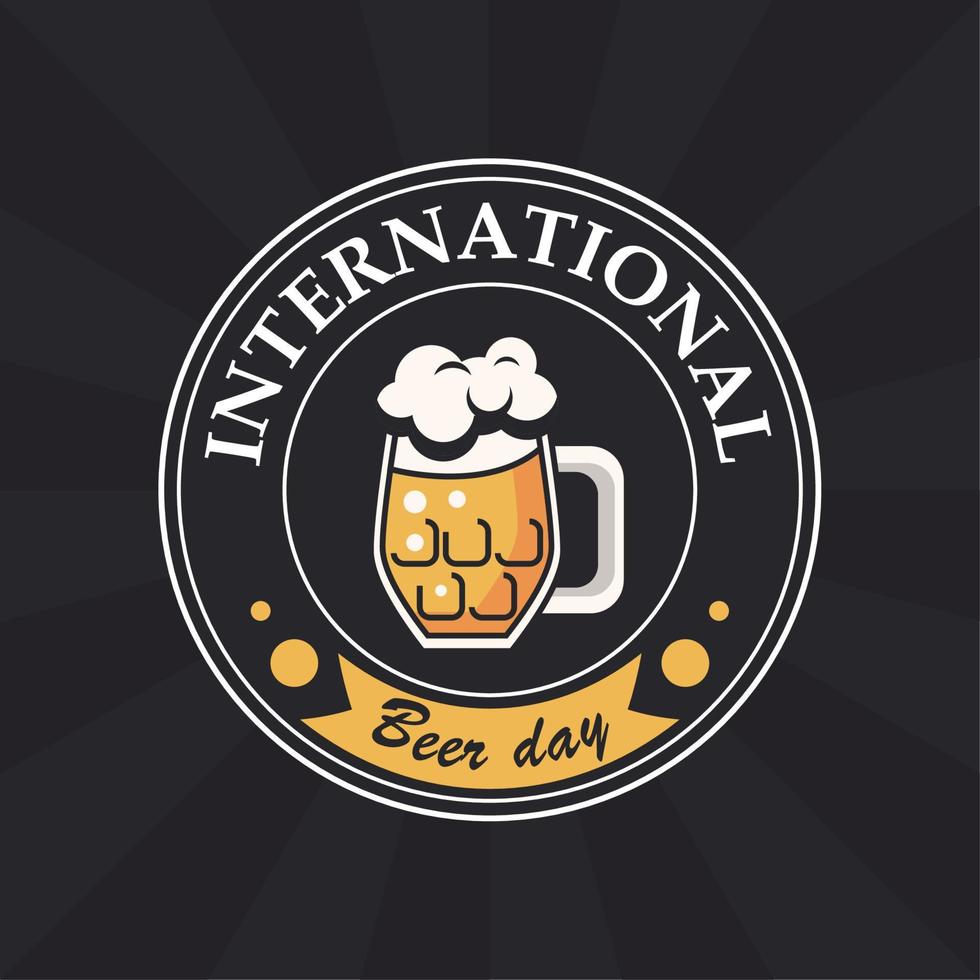 sello del día internacional de la cerveza vector