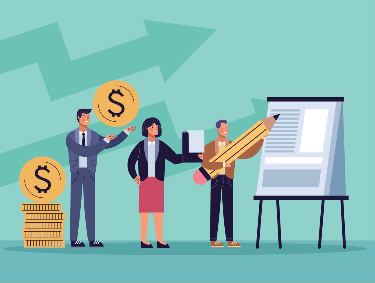 three business persons workers vector