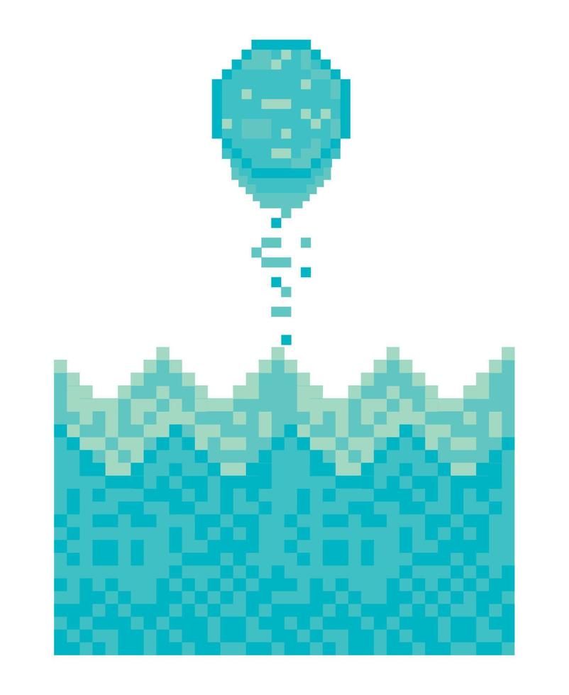 water pixel art vector
