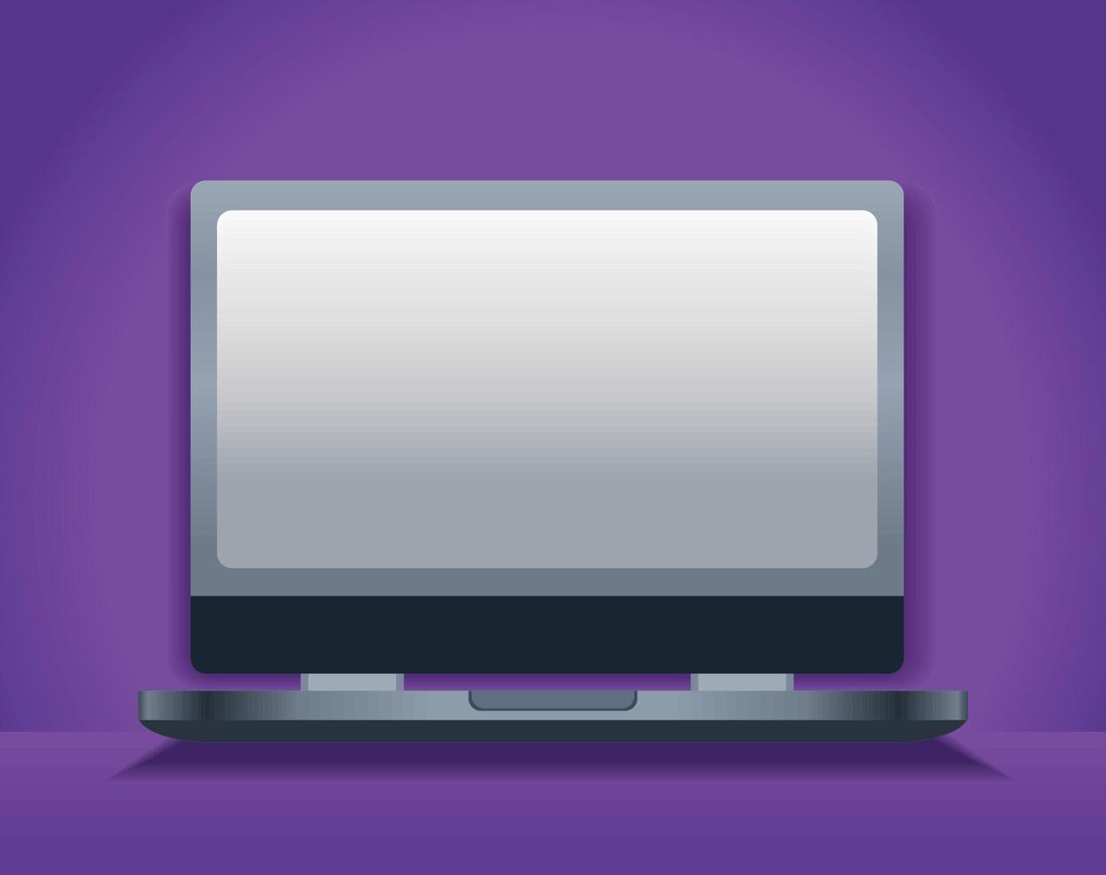 laptop mockup purple background vector