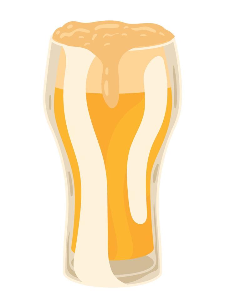 vaso de cerveza dorada vector