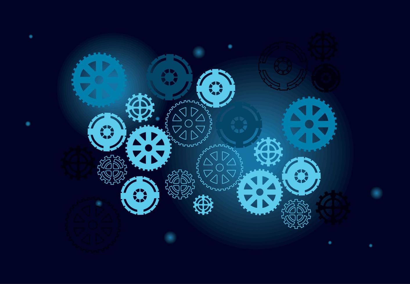 blue gears cogs vector