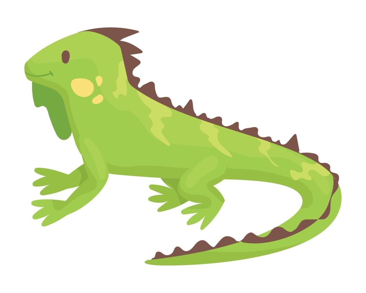 cute iguana animal kid vector