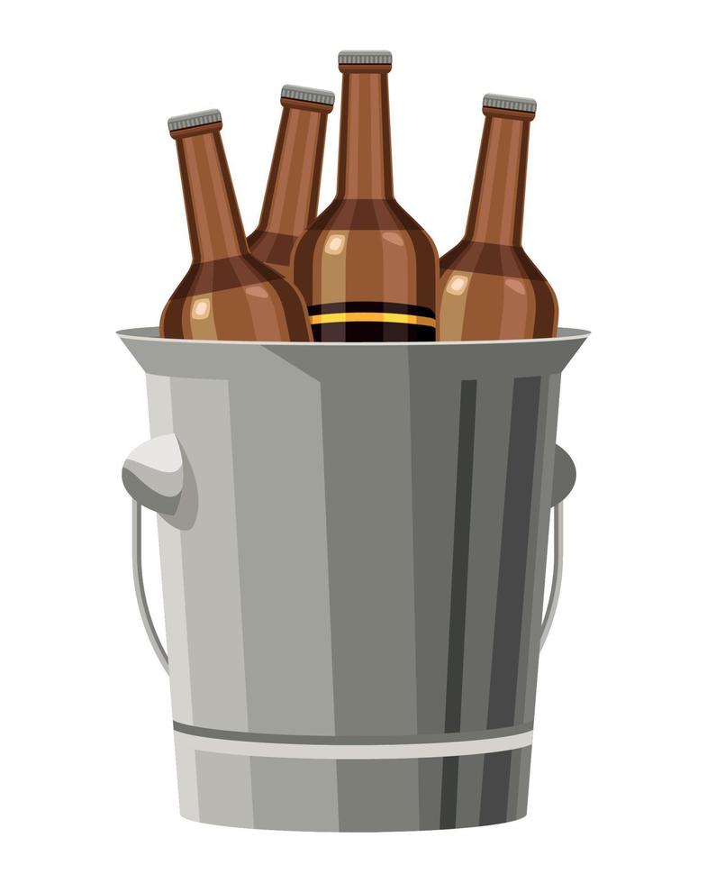 beers bottles in bucket vector
