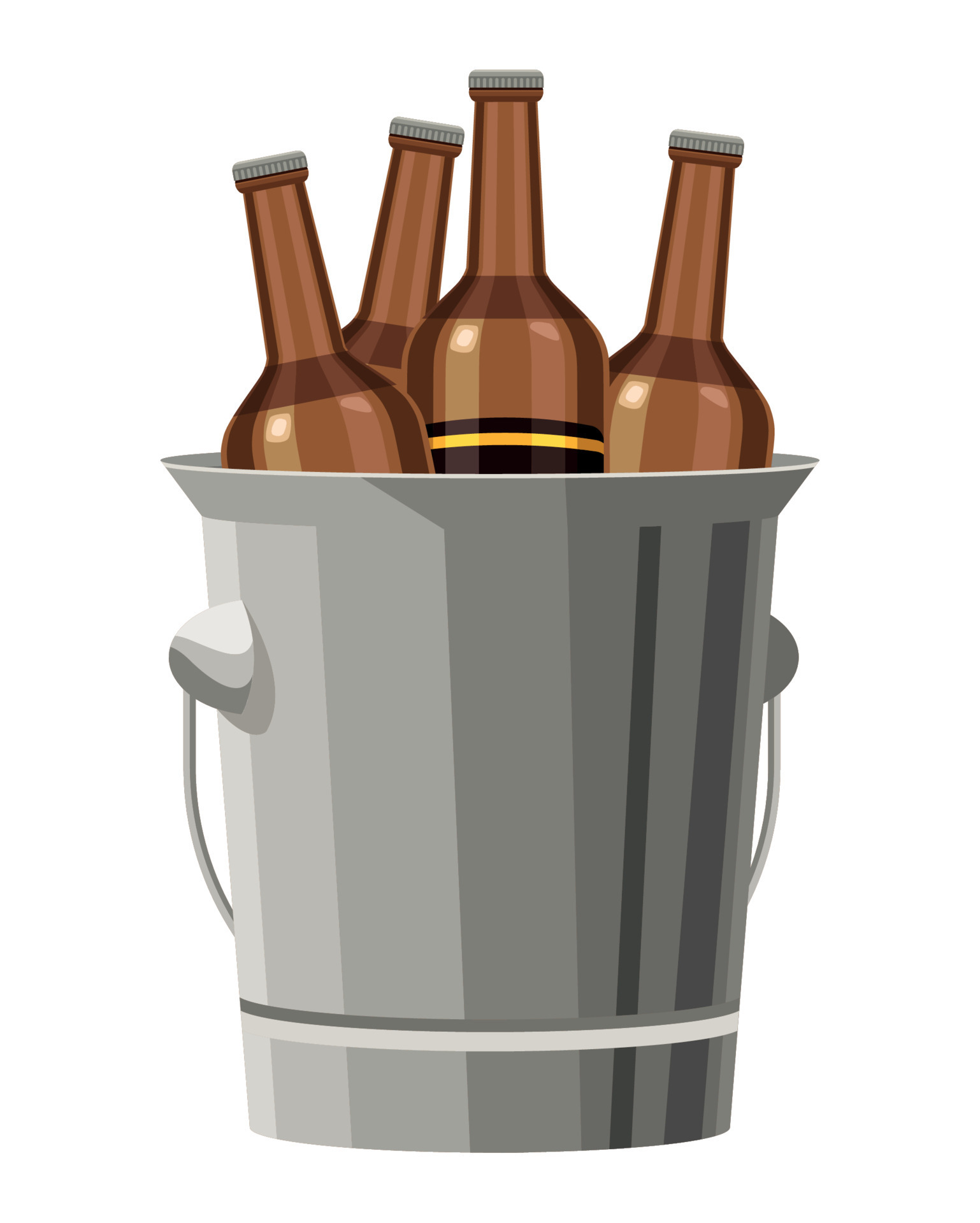 beers bottles in bucket 10385658 Vector Art at Vecteezy