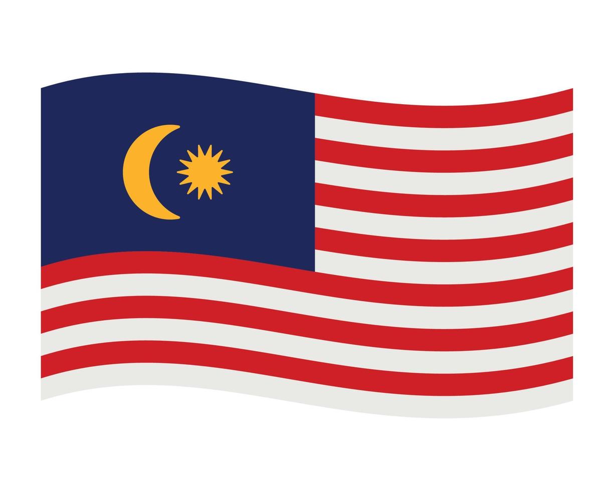 malaysian flag waving vector