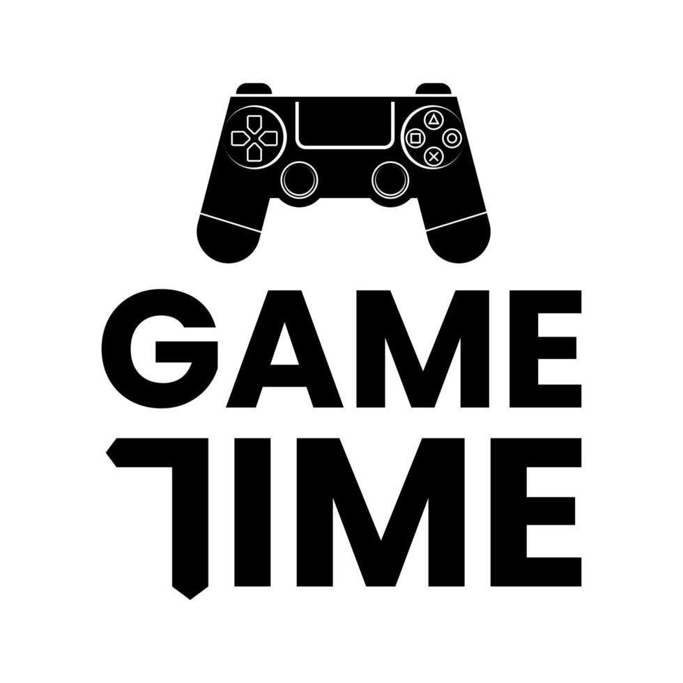 game time typography with game controller icon vector