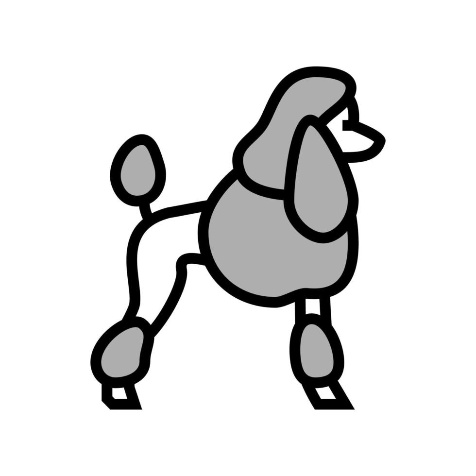 caniche perro color icono vector ilustración