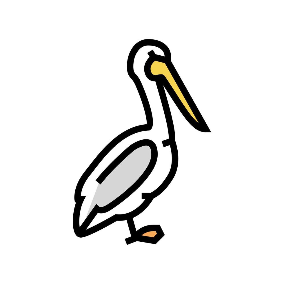ilustración de vector de icono de color de pájaro pelícano
