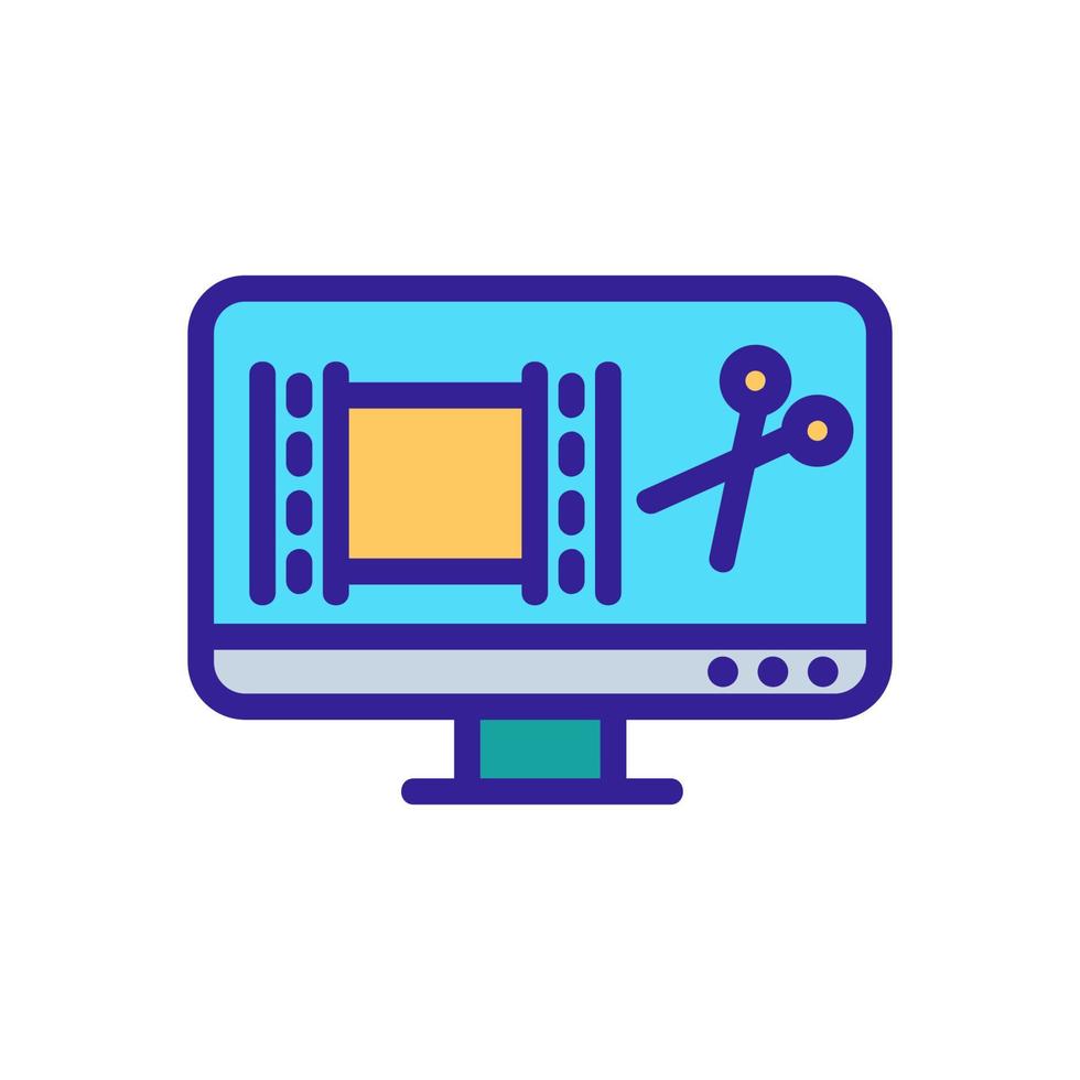 cut video icon vector outline illustration
