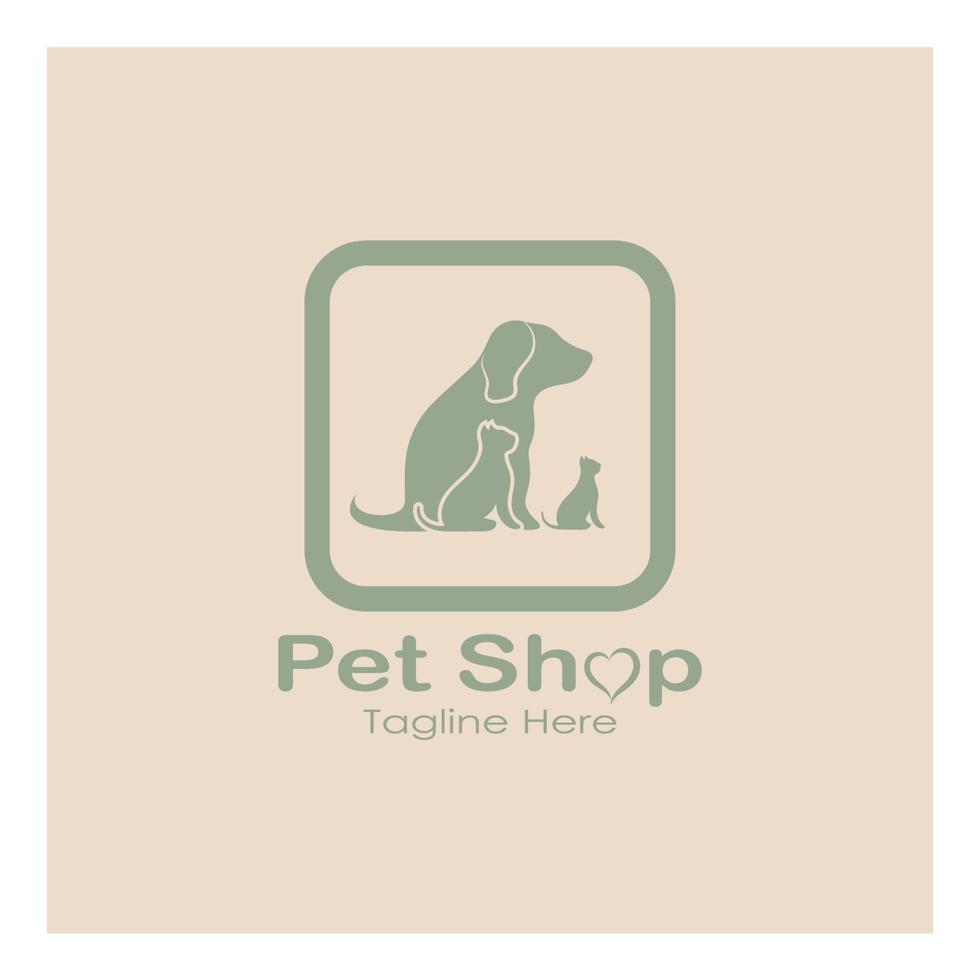 pet shop logo design icon illustration template vector with modern concept