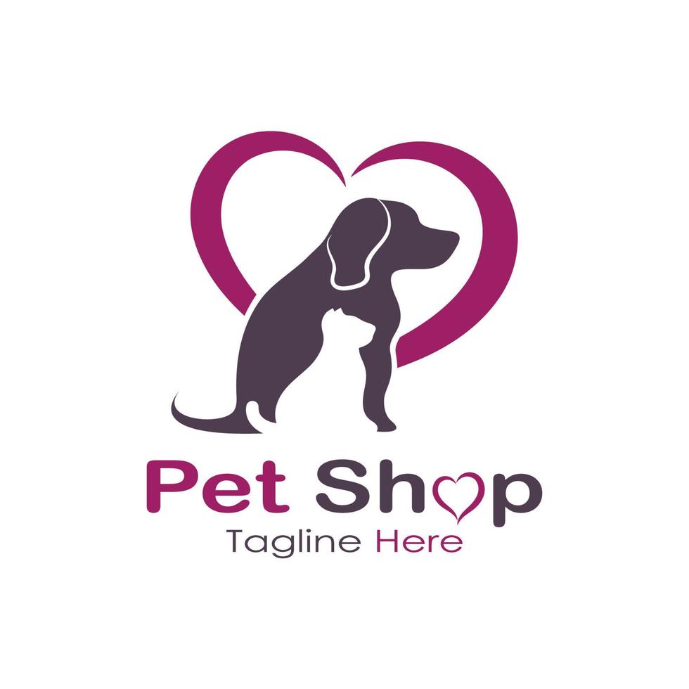 pet shop logo design icon illustration template vector with modern concept