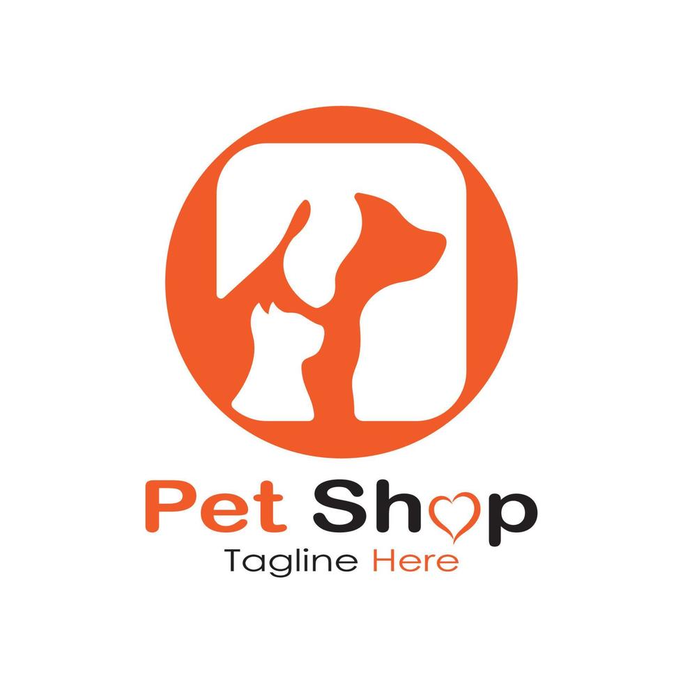 pet shop logo design icon illustration template vector with modern concept