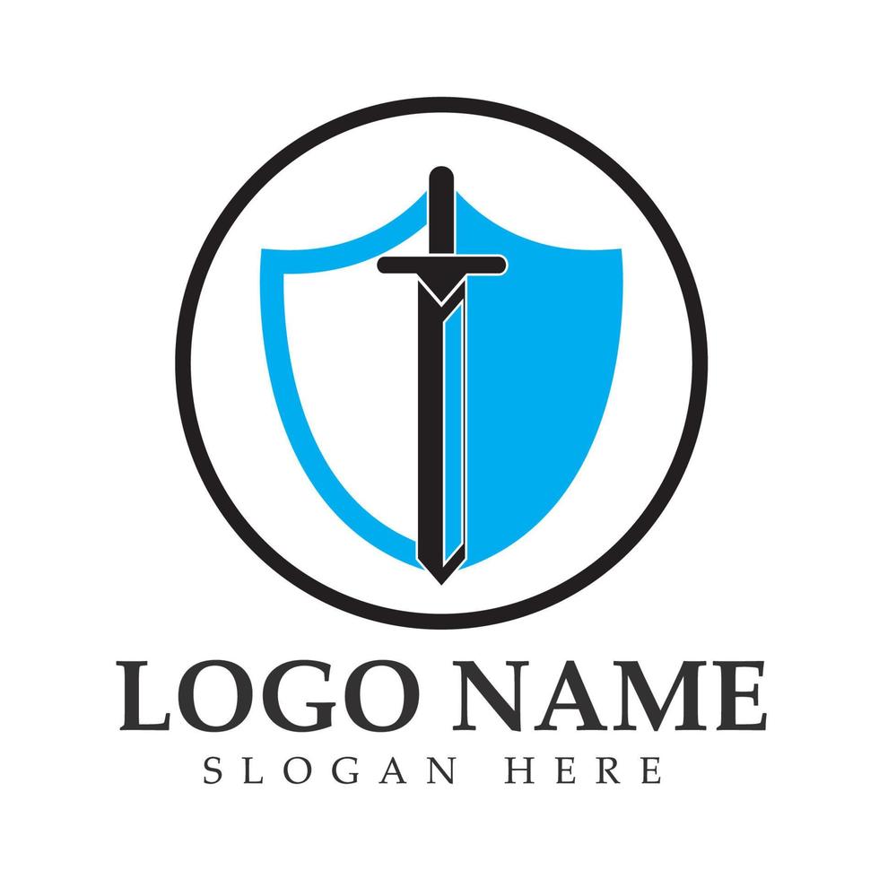 Shield and Sword logo icon design template.Guardian icon.security element. vector