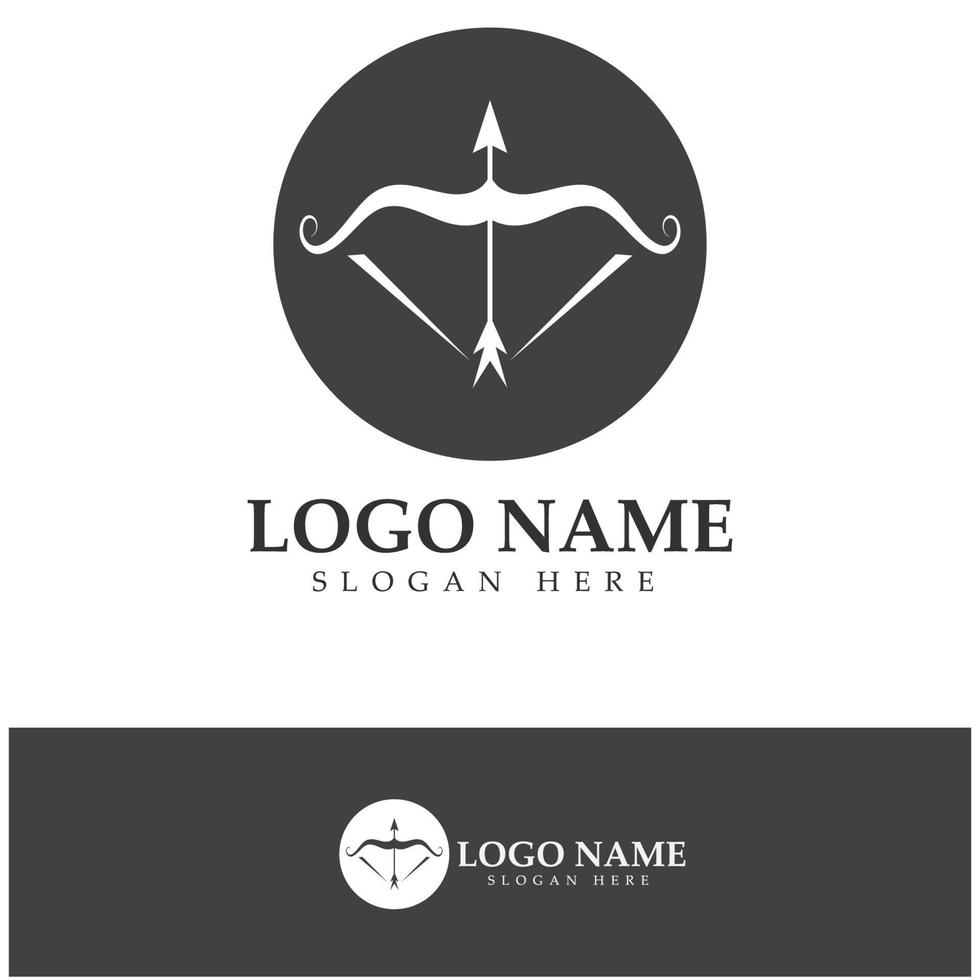 crossbow logo with archery concept modern icon illustration design vector template