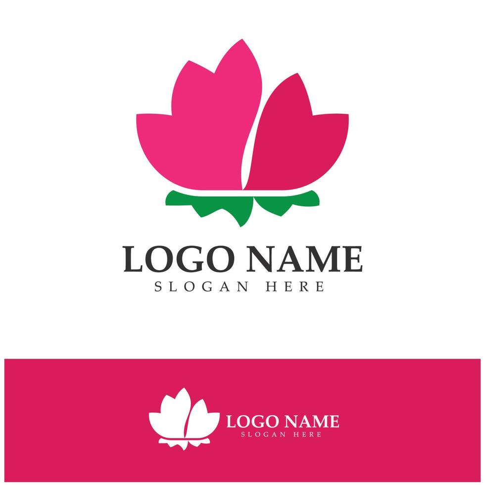 Flower logo vector illustration design icon template