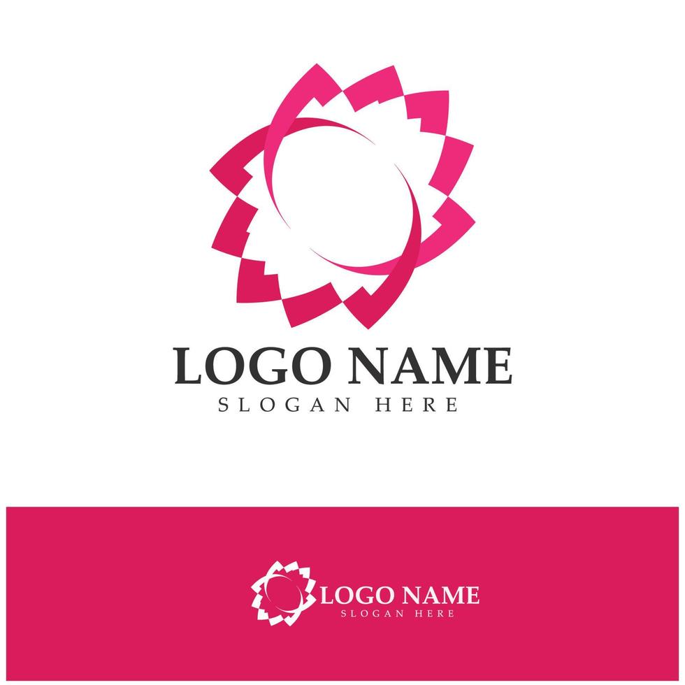 Flower logo vector illustration design icon template