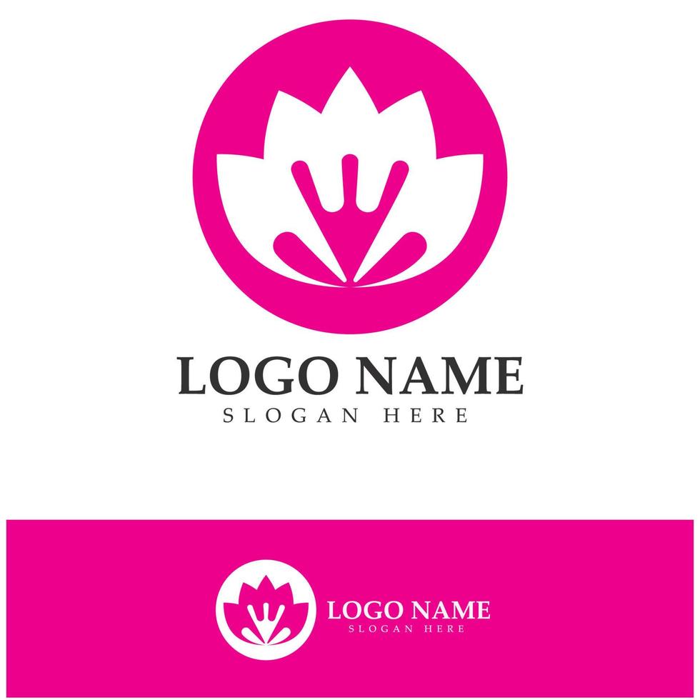 Flower logo vector illustration design icon template