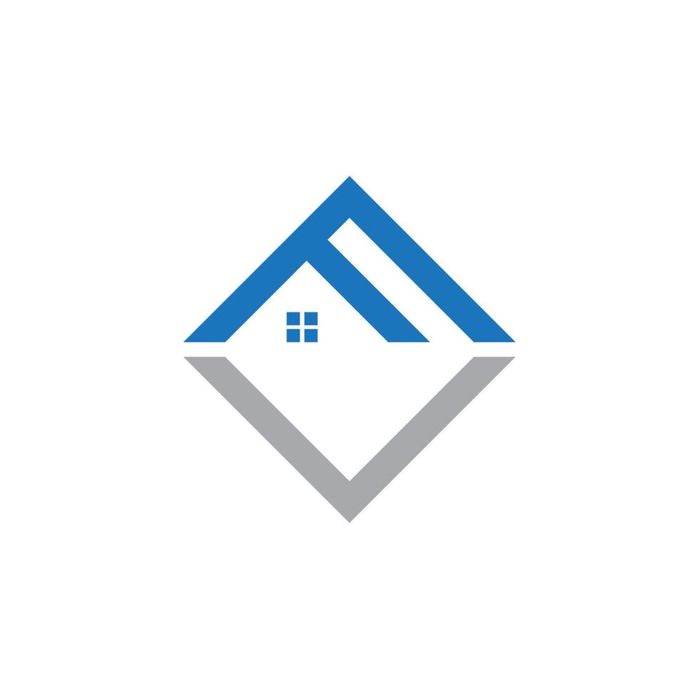 letter FL house logo vector