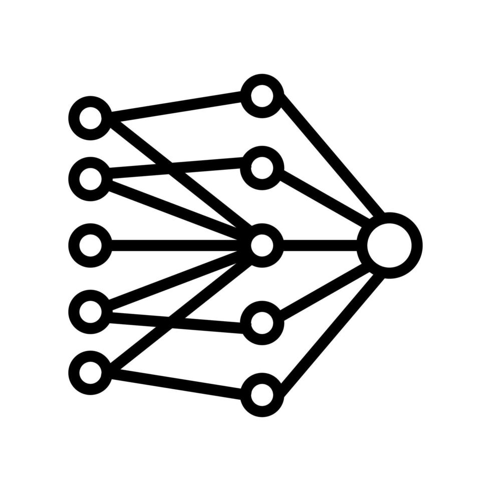 single layer neural network line icon vector illustration