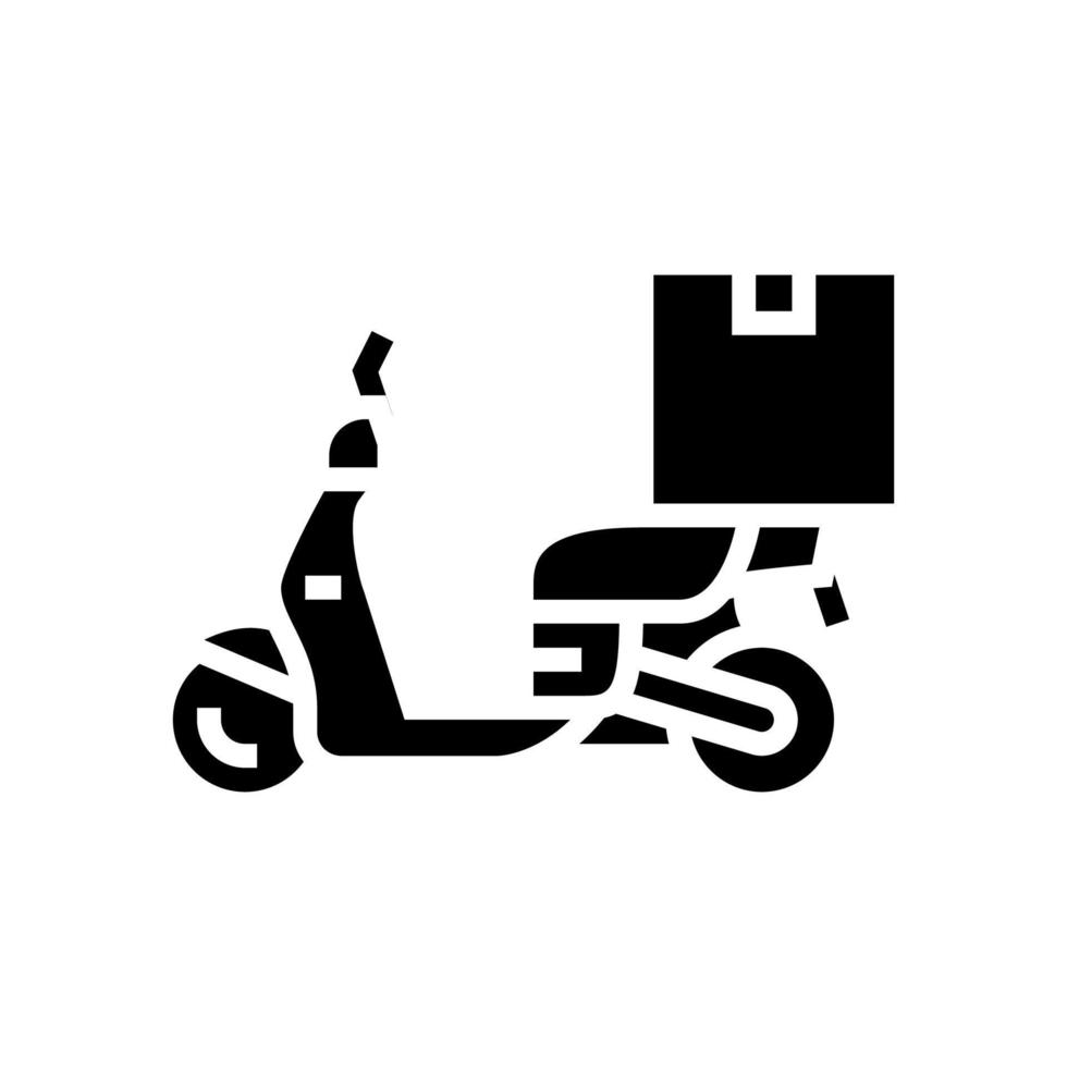 motorbike delivery glyph icon vector illustration