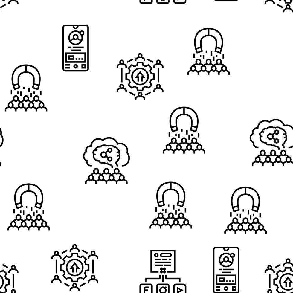 Social Networking Online App Vector Seamless Pattern