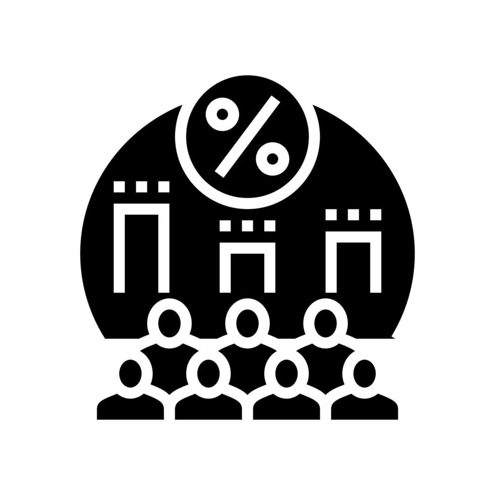 parliament voting glyph icon vector illustration