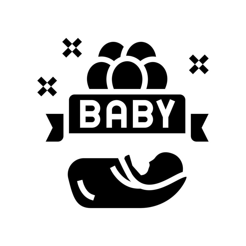 baby born celebration balloons glyph icon vector illustration