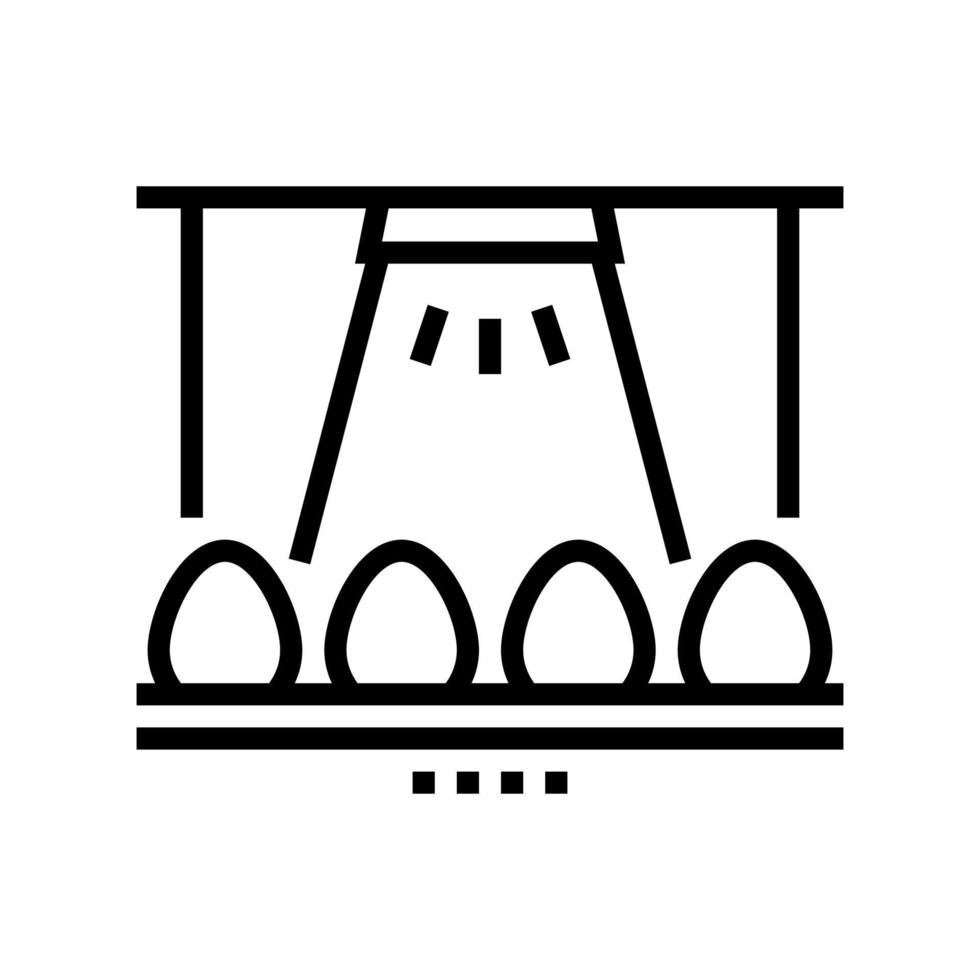 egg factory conveyor line icon vector illustration