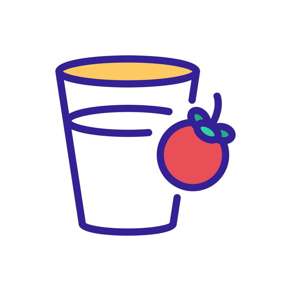 mangosteen refresh drink cup icon vector outline illustration