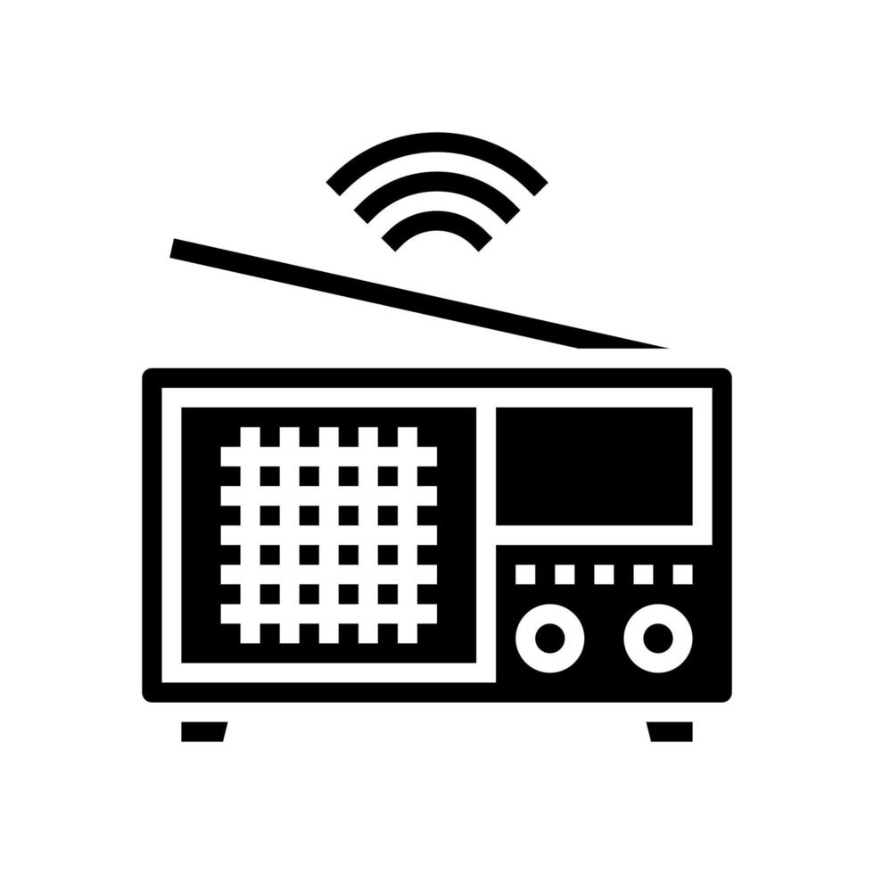 radio news glyph icon vector illustration