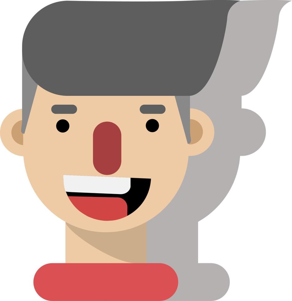 flat design of the character of a boy who is laughing or smiling vector