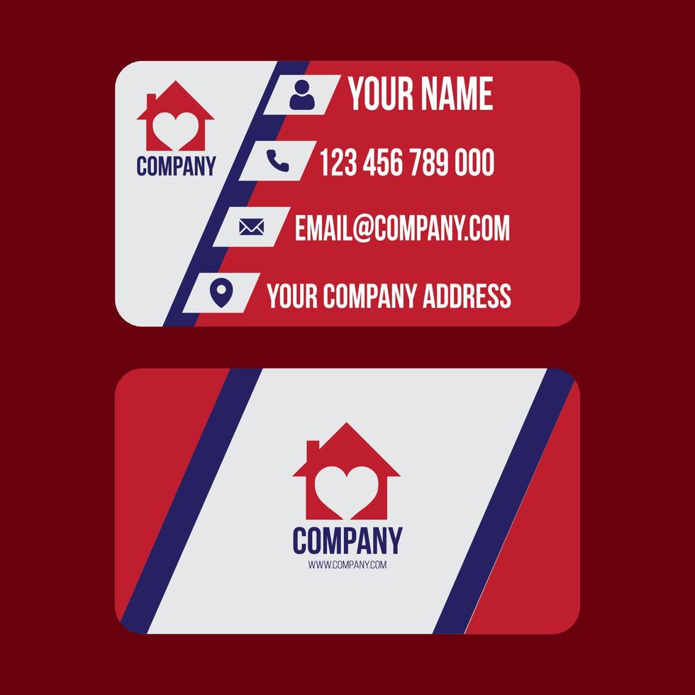 red business card template vector
