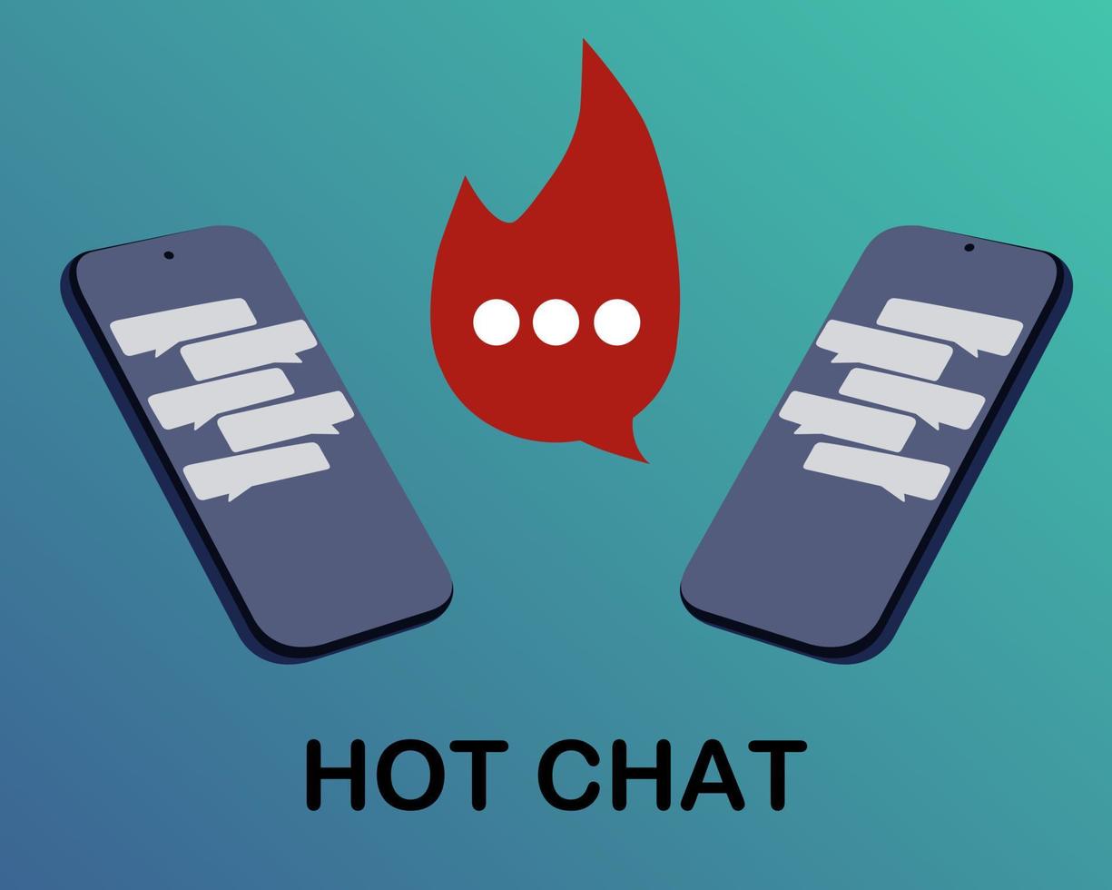 chat application logo flat design, chat icon combined with fire. This design is suitable for advertisements, chat applications, templates, logos, posters, social media applications, and others vector