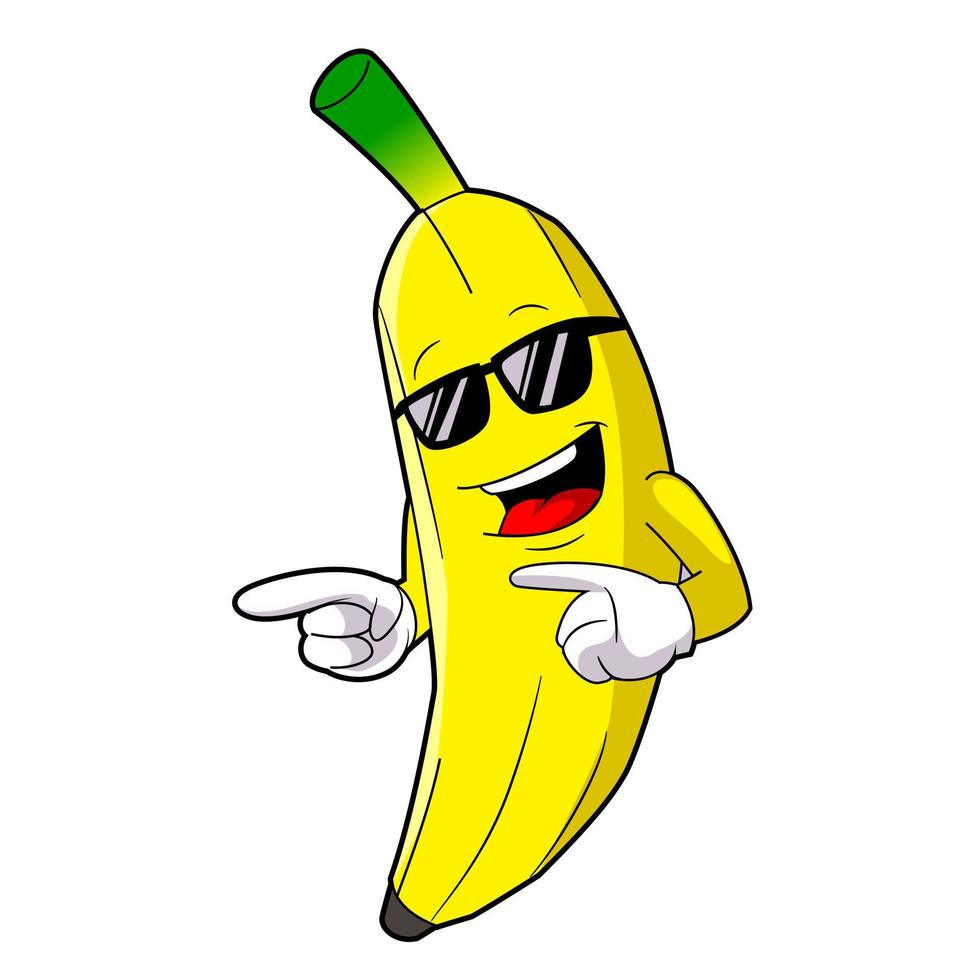 cool banana sun glasses cartoon vector