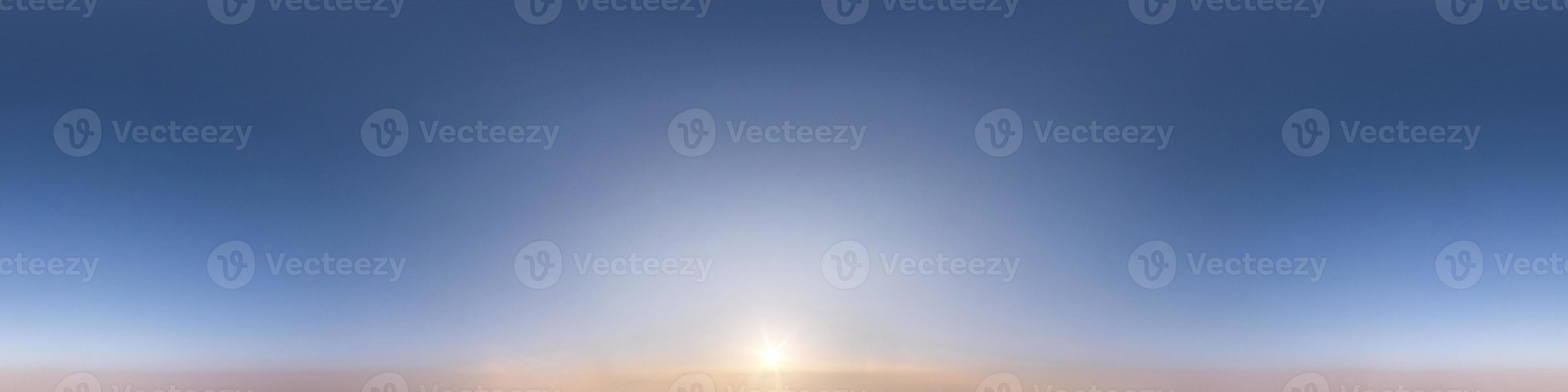 Seamless hdri panorama 360 degrees angle view blue clear evening sky with zenith for use in 3d graphics or game development as sky dome or edit drone shot photo