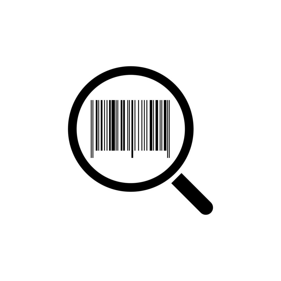 black and white search barcode logo template vector