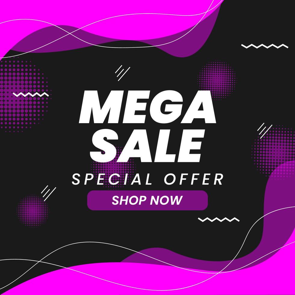 mega sale banner tienda online oferta especial vector