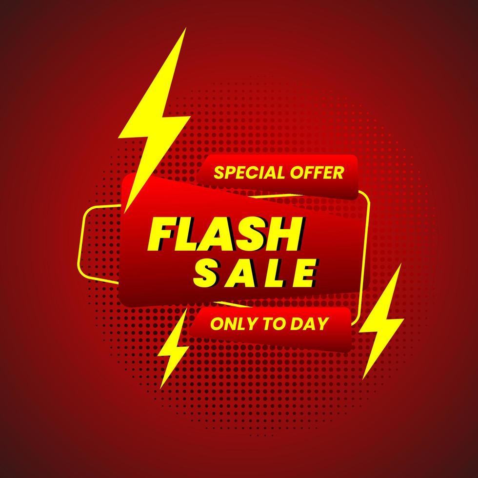 Plantilla de banner de diseño de oferta especial de venta flash vector