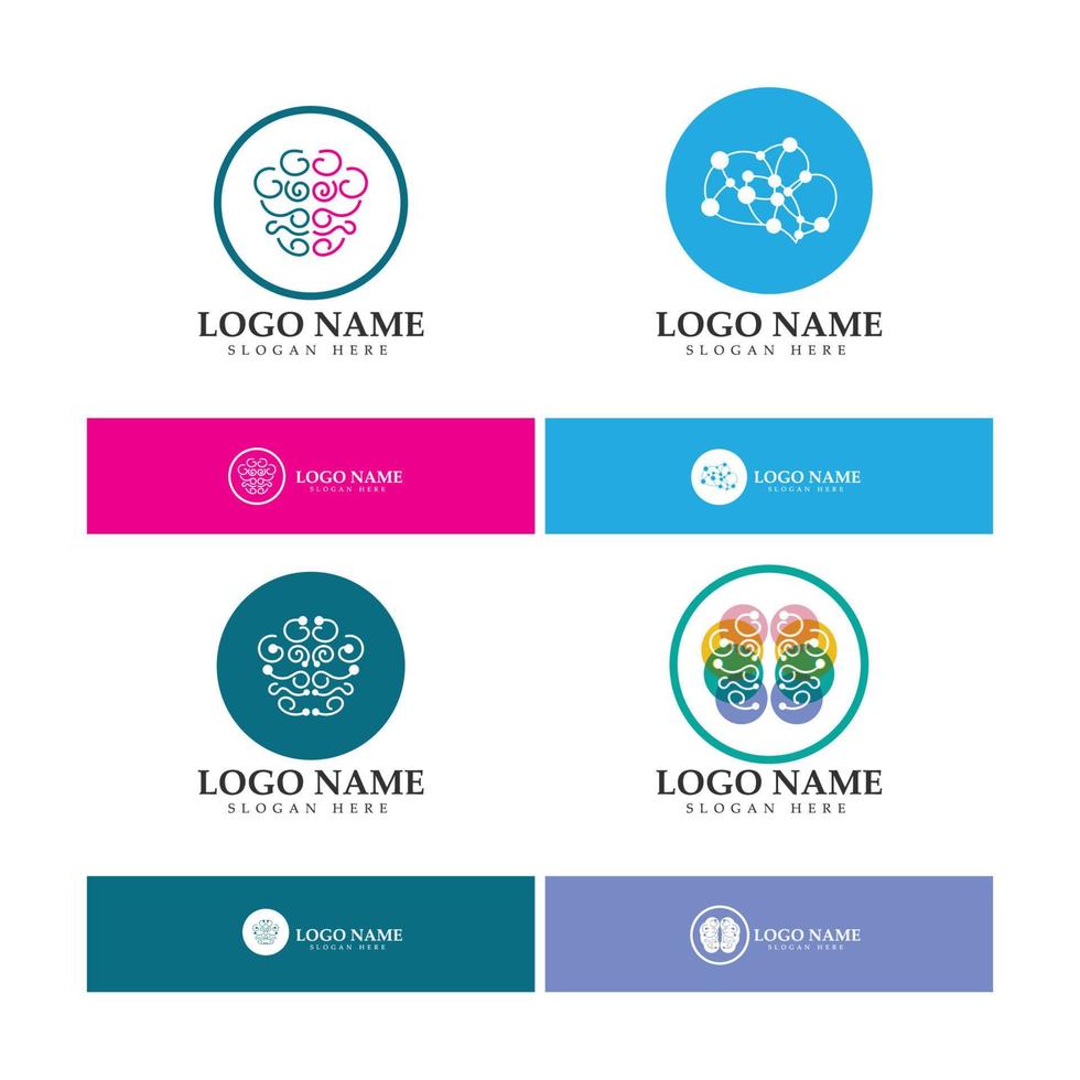 Brain logo designs concept vector, Health Brain Pulse logo, Brain care  logo template vector