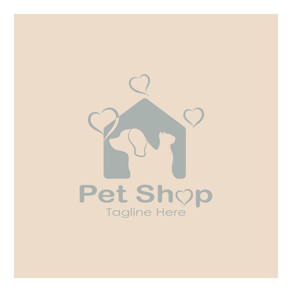 pet shop logo design icon illustration template vector with modern concept