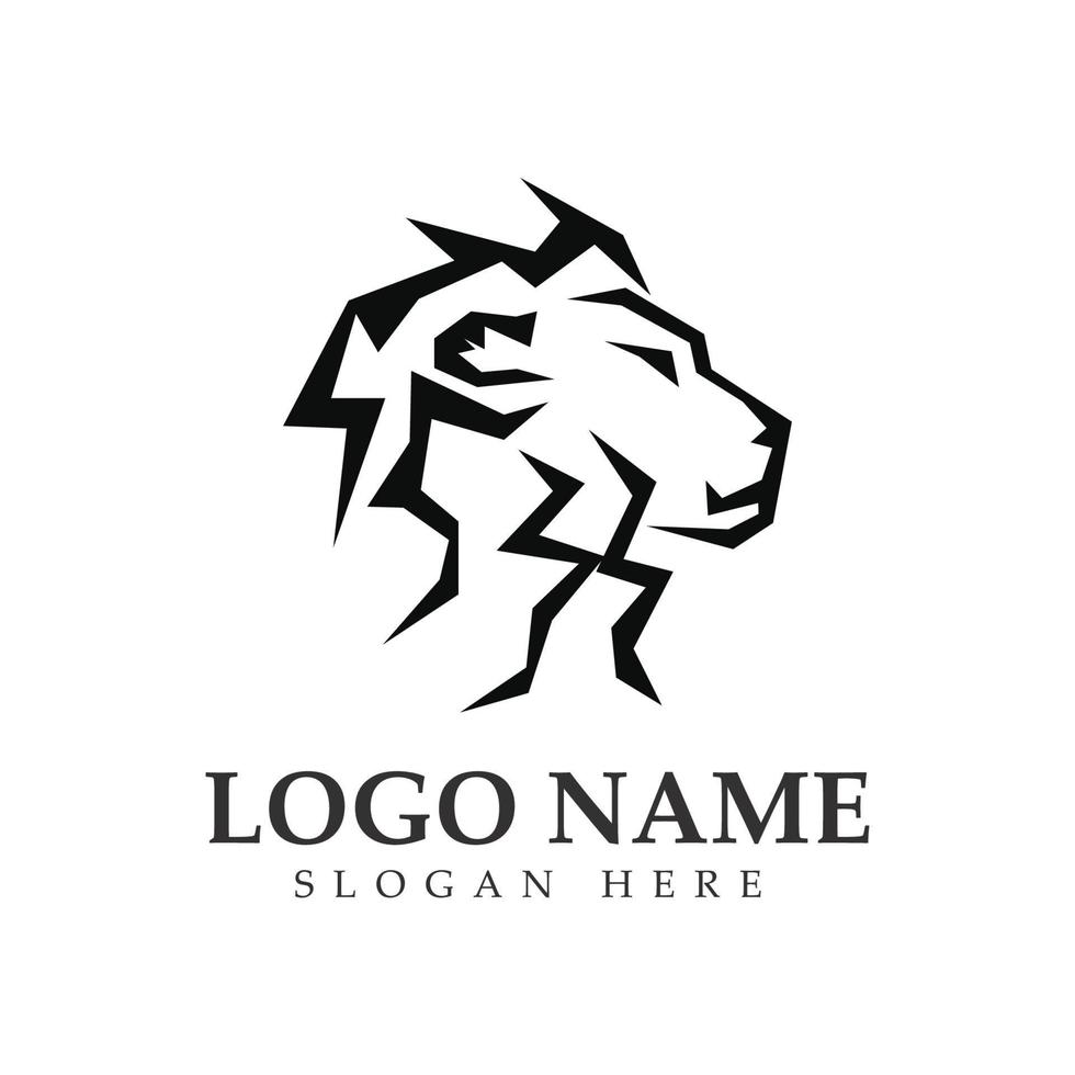 Lion King  logo vector illustration design.gold  lion king head sign concept isolated black background